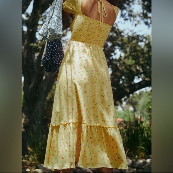 Reformation Yellow Floral Dress - Picture 3 of 12
